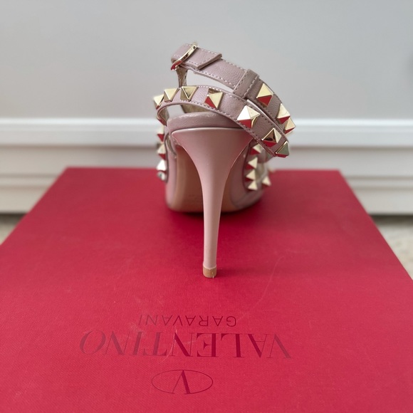Valentino Patent Rockstud Caged Pump 100mm (Poudre) Size 35 - Picture 4 of 6